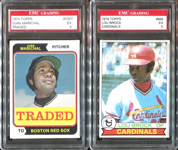 1970's/1980's Topps Baseball Graded Trio with Hall of Famers