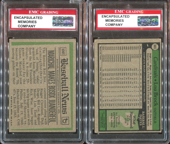 1970's/1980's Topps Baseball Graded Trio with Hall of Famers