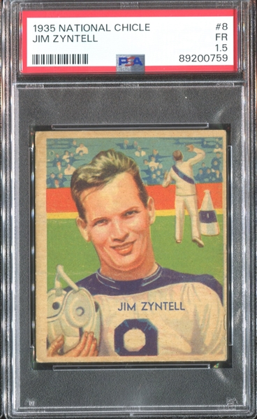 1935 National Chicle #8 Jim Zyntell PSA1.5