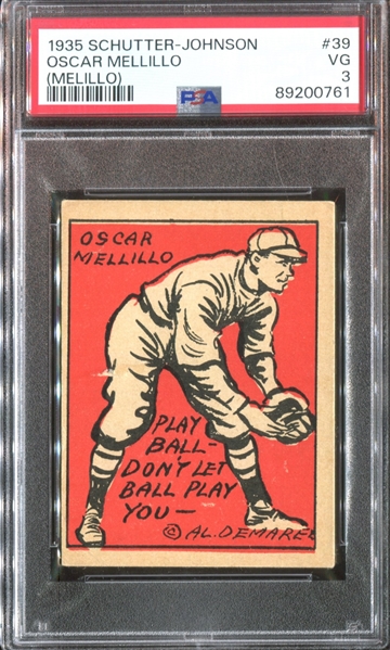 1935 Schutter-Johnson #39 Oscar Mellillo PSA3 VG