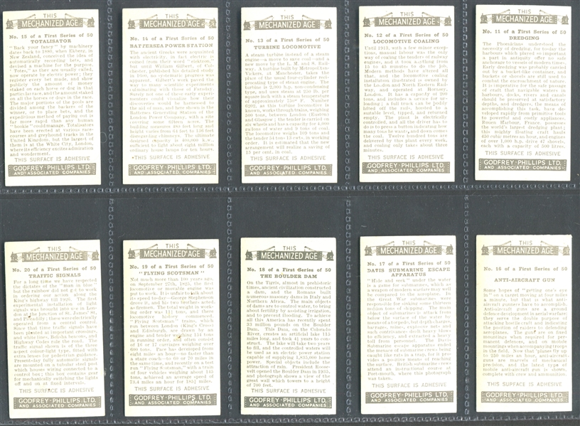 1936 Godfrey Phillips Ltd This Mechanized Age Complete Set of (50) Cards