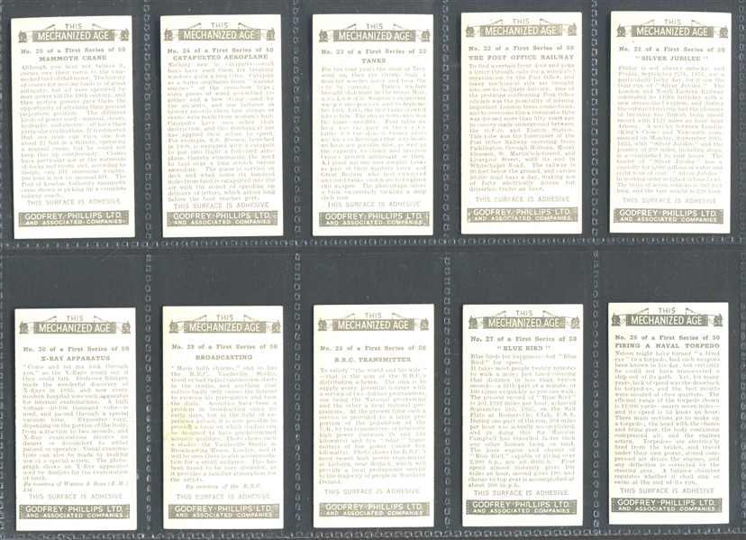 1936 Godfrey Phillips Ltd This Mechanized Age Complete Set of (50) Cards