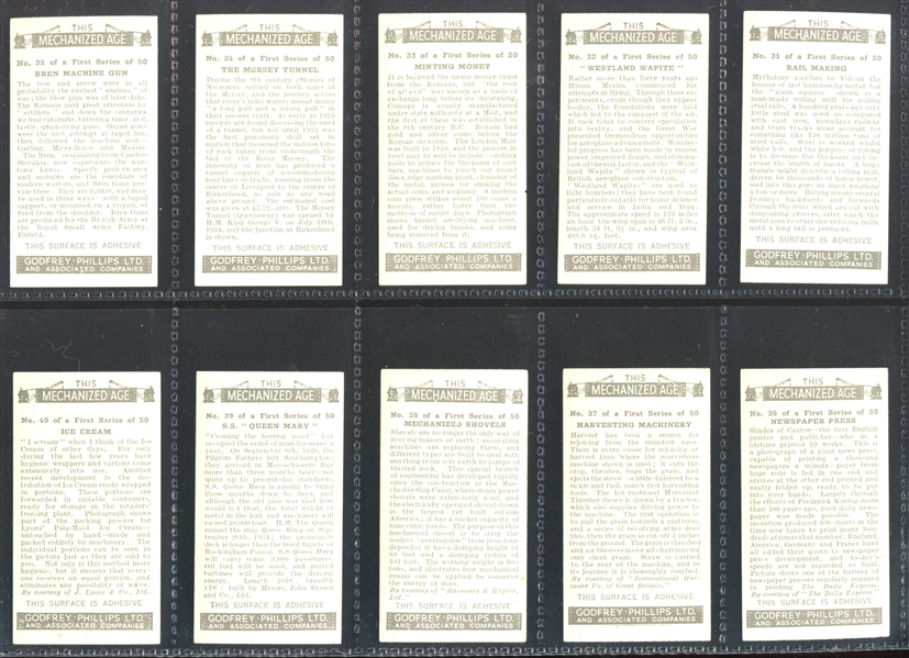 1936 Godfrey Phillips Ltd This Mechanized Age Complete Set of (50) Cards