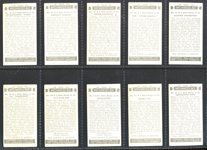 1936 Godfrey Phillips Ltd This Mechanized Age Complete Set of (50) Cards