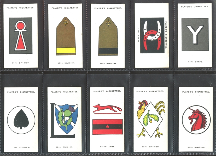 1924-5 John Player & Sons Army Corps & Divisional Signs (2nd Series) Complete Set of (100) Cards