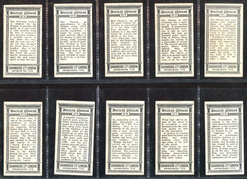 1926 Cavenders Ltd Ancient Chinese Complete Set of (25) Cards