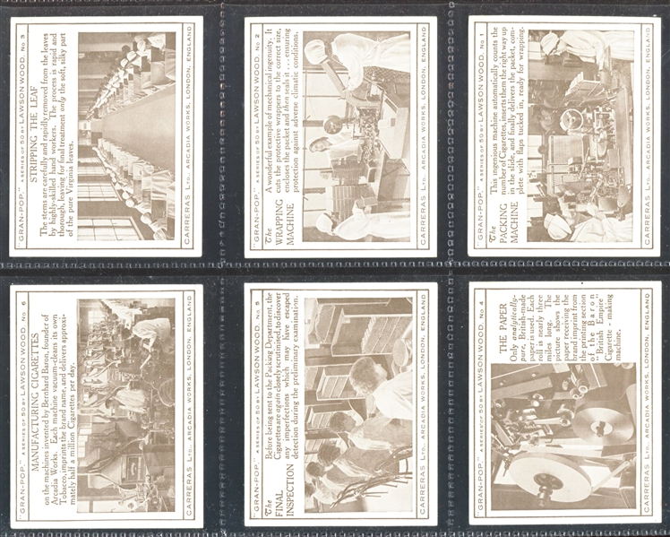 1934 Carreras Turf Gran-Pop Large Format Complete Set of (50) Cards