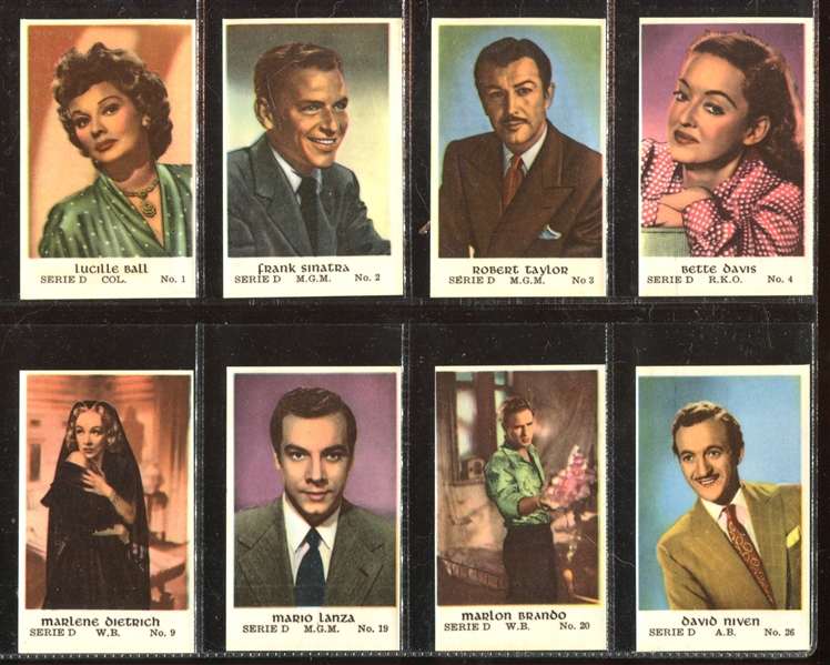 1953 Dutch Serie D Movie Stars Lot of (53) Different