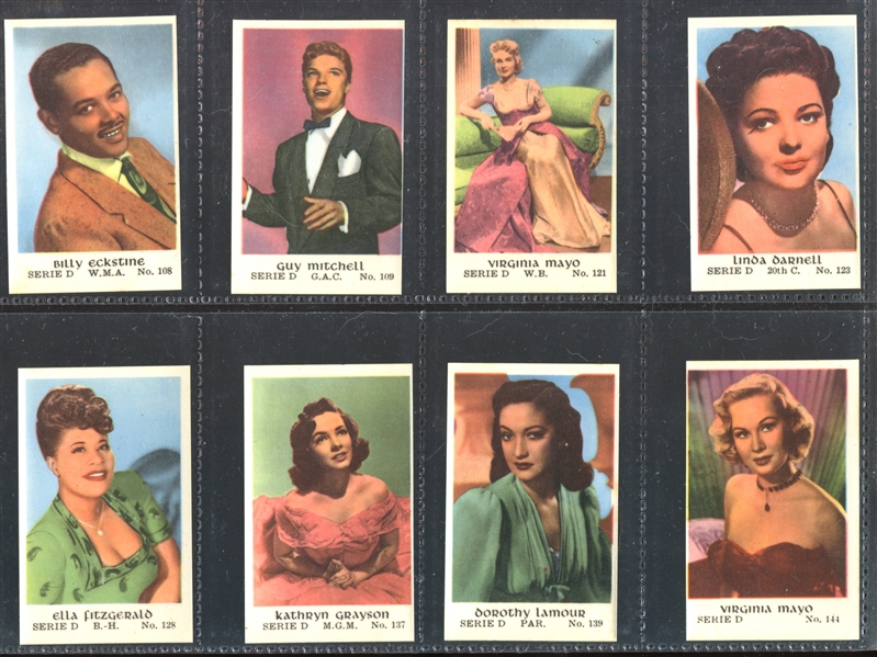 1953 Dutch Serie D Movie Stars Lot of (53) Different