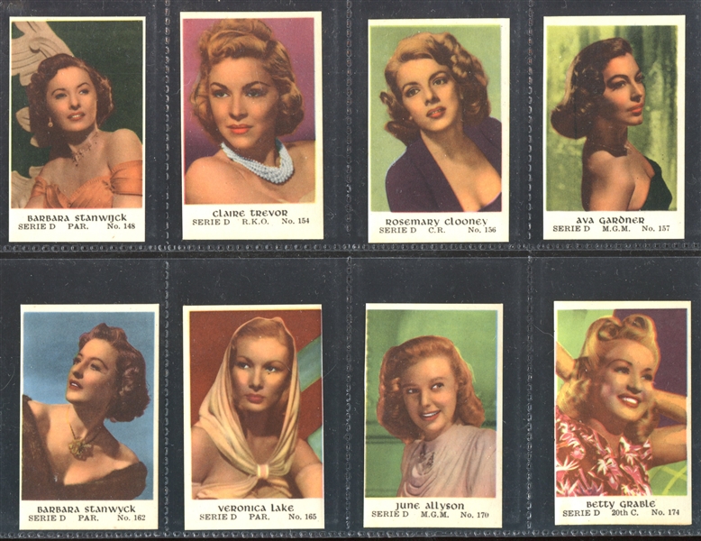 1953 Dutch Serie D Movie Stars Lot of (53) Different