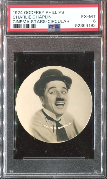 1924 Godfrey Phillips Cinema Stars Charlie Chaplin PSA6 EX-MT