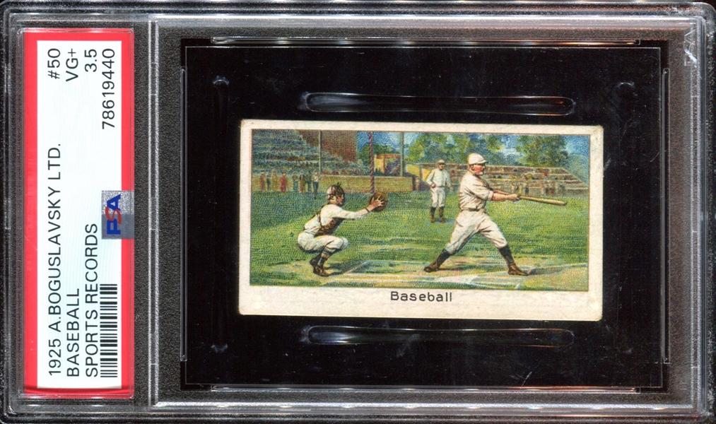 1925 A. Boguslavsky Sports Records #50 Baseball (George Sisler) PSA3.5 VG+