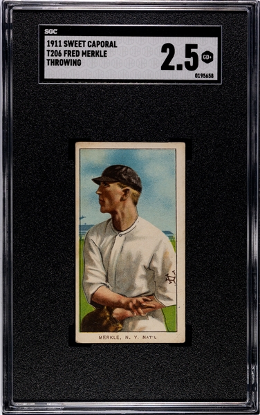 1909-11 T206 Fred Merkle, Throwing SGC2.5 Good+