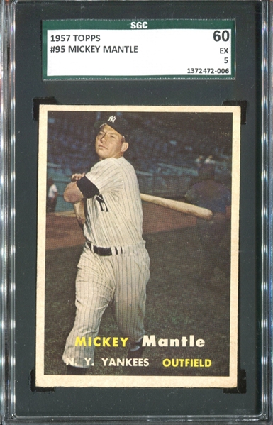 1957 Topps #95 Mickey Mantle SGC60 EX 5