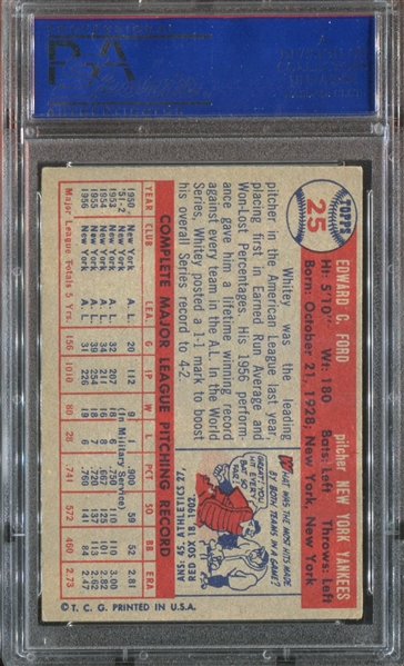 1957 Topps #25 Whitey Ford PSA5 EX