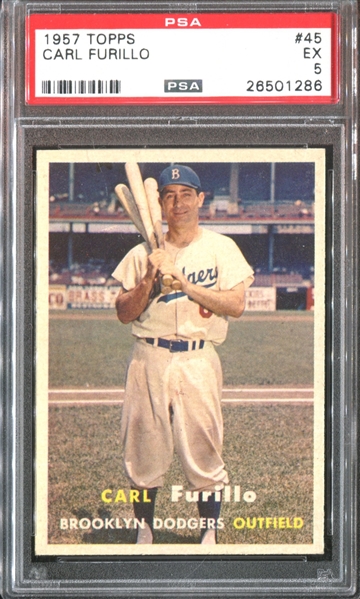 1957 Topps #45 Carl Furillo PSA5 EX