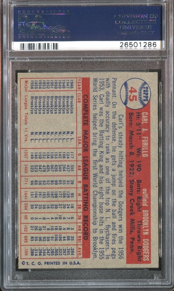 1957 Topps #45 Carl Furillo PSA5 EX