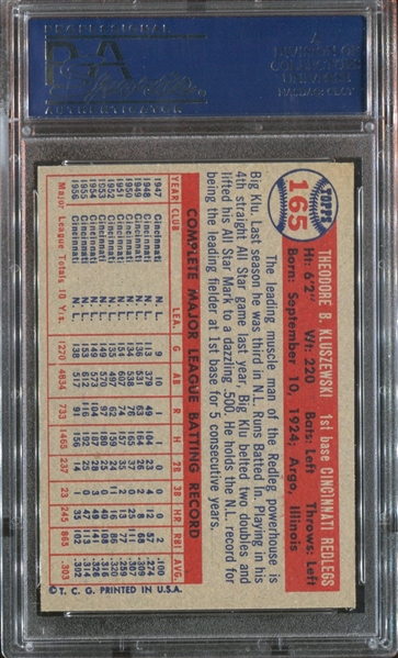 1957 Topps #165 Ted Kluszewski PSA7 NM