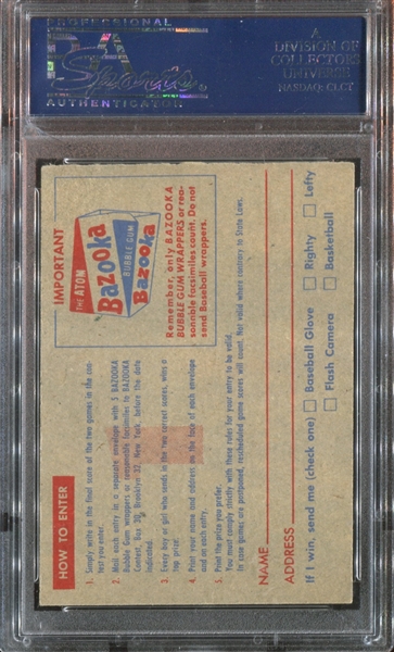 1957 Topps Contest Card, May 4th PSA4 VG-EX