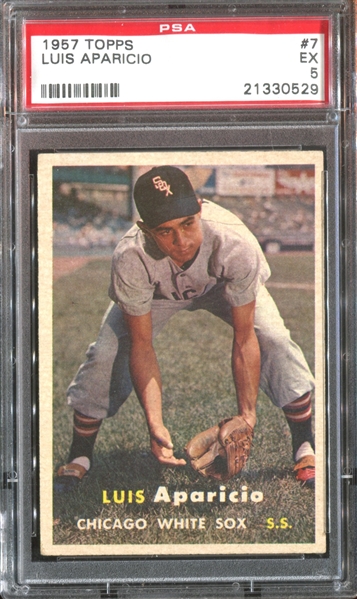 1957 Topps #7 Luis Aparicio PSA5 EX