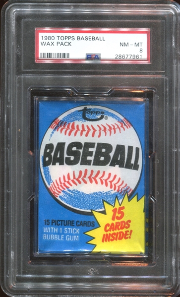 1980 Topps Unopened Wax Pack PSA8 NM-MT