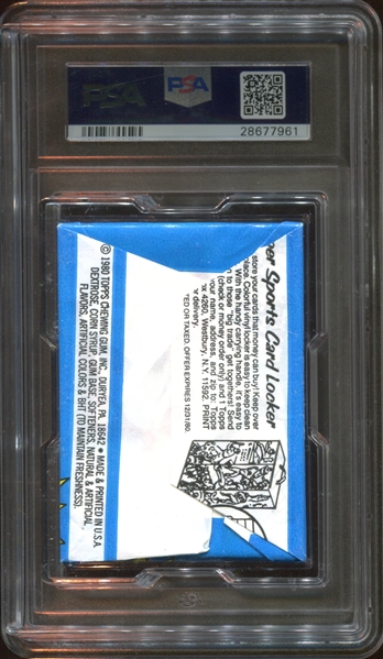 1980 Topps Unopened Wax Pack PSA8 NM-MT