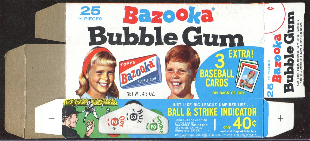 1971 Topps Bazooka Complete Uncut Box - Fregosi/Williams/McNally