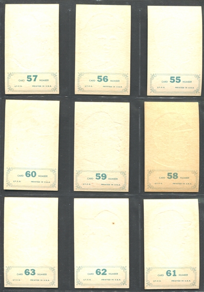 1965 Topps Embossed Complete Set of (72) Cards