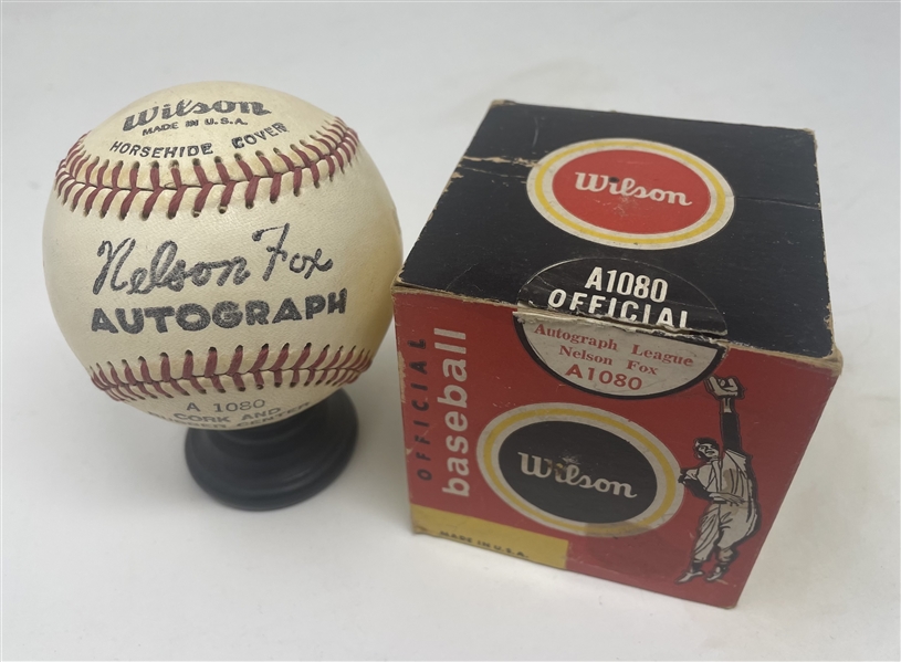 Fantastic Nellie Fox Endorsed Wilson Baseball with Original Box