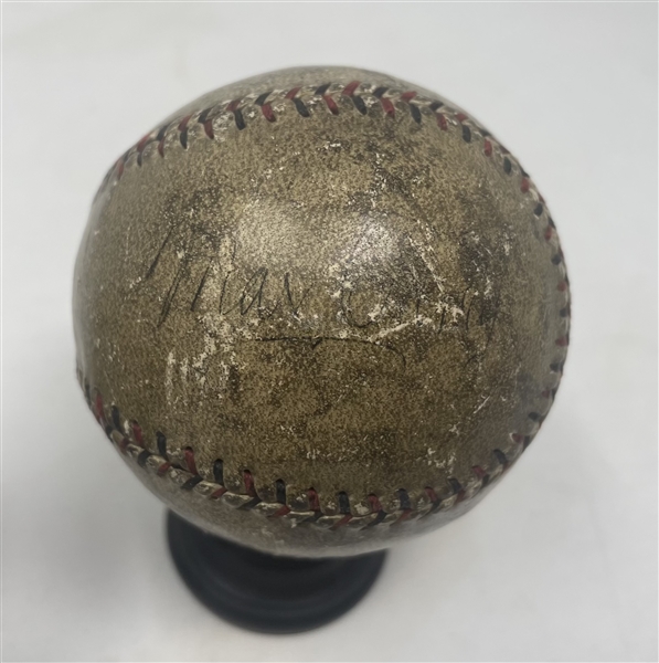 Pair of Vintage Baseballs with Red/Blue Stitched ball with Max Carey auto