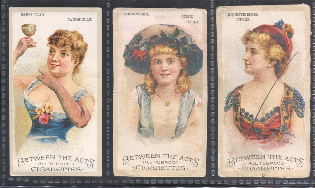 N348 Hall's Between the Acts Theatrical Types Lot of (3) Cards 