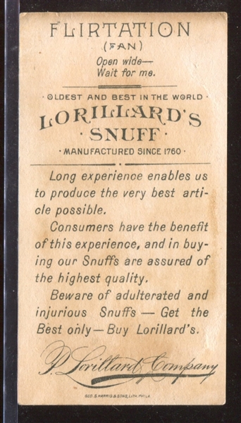 N260 Lorillard Snuff Types of Flirtation Fan