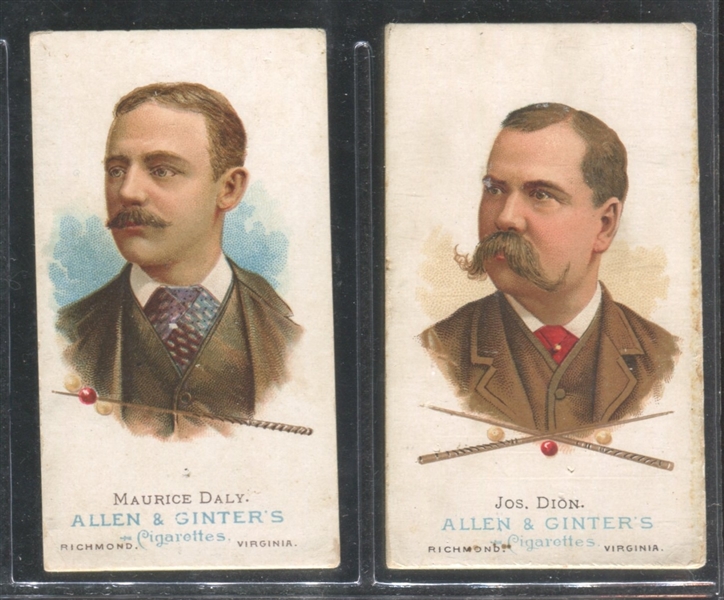 N28 Allen & Ginter World's Champions Billiard Players Lot of (5) Cards