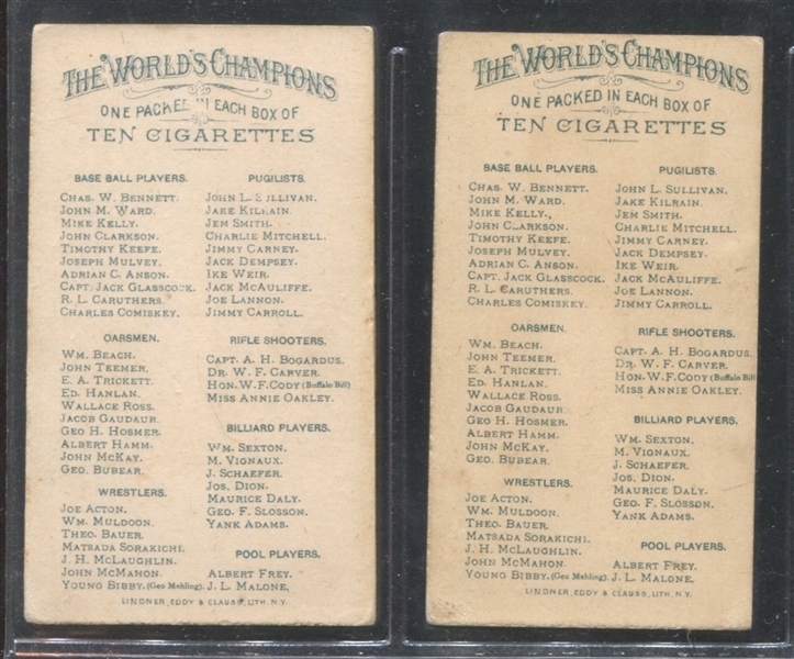 N28 Allen & Ginter World's Champions Billiard Players Lot of (5) Cards