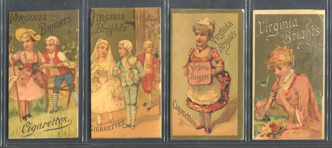 N64 Allen & Ginter Virginia Brights Girls and Children Lot of (4) High Grade Cards