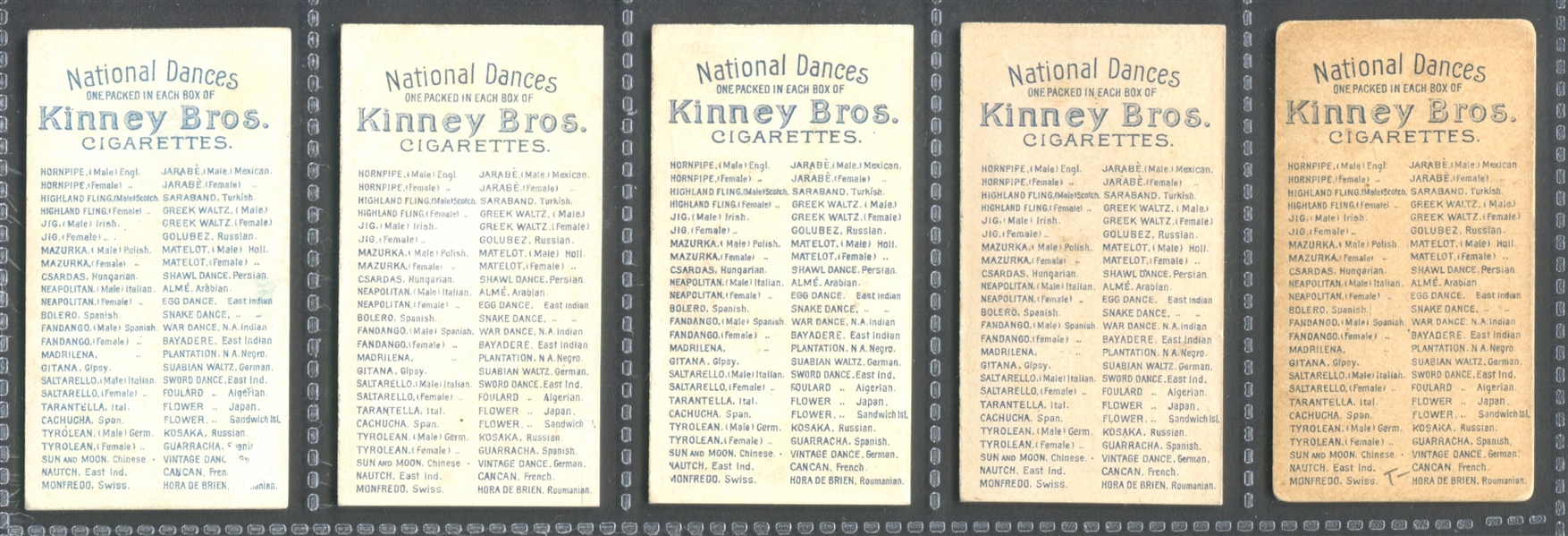 N225 Kinney National Dances Lot of (5) Cards