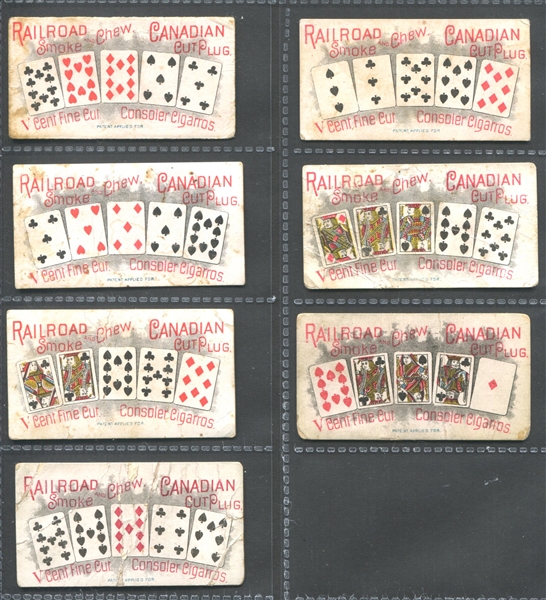 N323 S. F. Hess Poker Puzzle Card Lot of (7) Cards