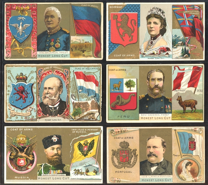 N126 Duke Rulers, Flags and Arms of All Nations Lot of (6) Cards