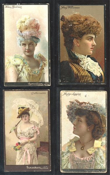 N264 Lorillard Sensation Cut Plug Actresses Lot of (4) Cards