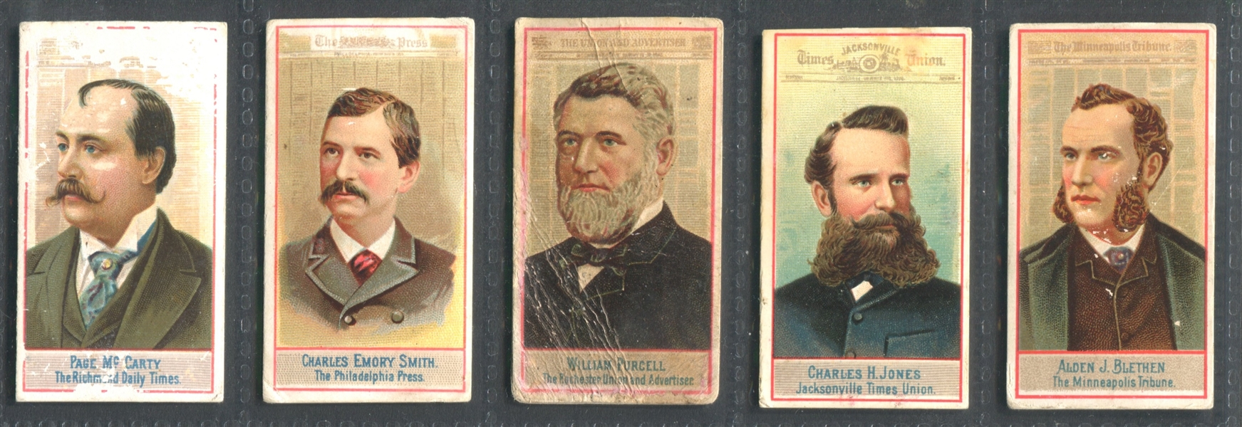 N1 Allen & Ginter American Editors Lot of (5) Cards