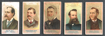 N1 Allen & Ginter American Editors Lot of (5) Cards