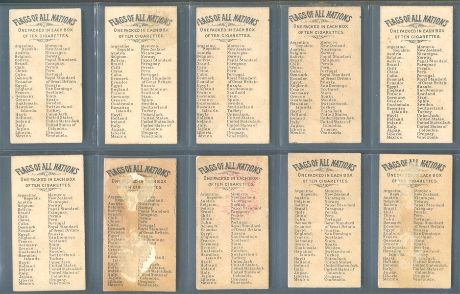 N9 Allen & Ginter Flags of All Nations Near Complete (45/48) Card Set