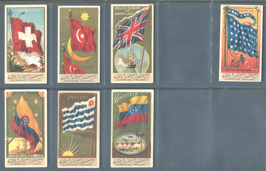 N9 Allen & Ginter Flags of All Nations Near Complete (45/48) Card Set