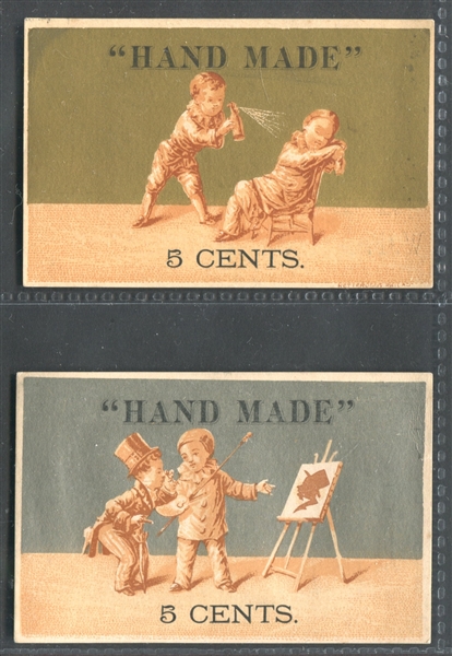 Vintage Hand Made Cigars Trade Card Pair