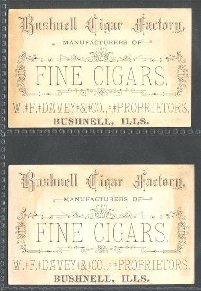 Vintage Hand Made Cigars Trade Card Pair