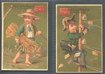 Early Allen & Ginter Our Little Beauties Pair of Trade Cards with Children in Ministries