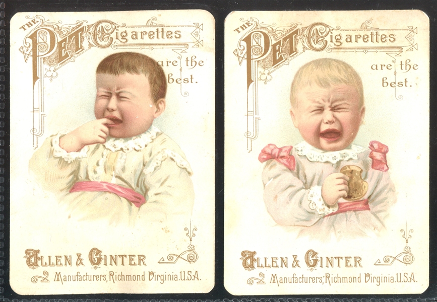 Vintage Allen & Ginter Pet Cigarettes Children Trade Card Lot of (4) 