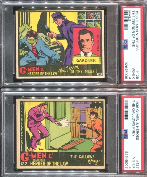 R60 Gum Inc G-Men and Heroes of the Law Lot of (2) PSA4 VG-EX Cards