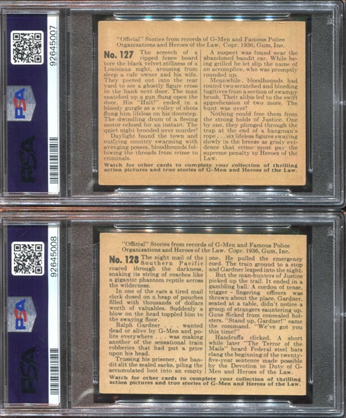 R60 Gum Inc G-Men and Heroes of the Law Lot of (2) PSA4 VG-EX Cards