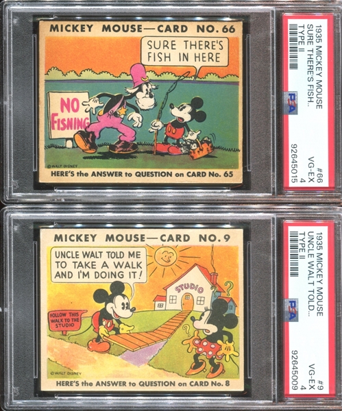 R89 Gum Inc Mickey Mouse Lot of (4) PSA4 VG-EX Graded Cards